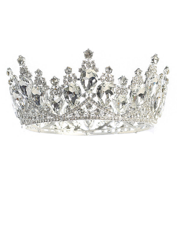 Tip Top Kids Girls Multi Color Big Crystal Royal Wedding Pageant Tiara - SophiasStyle.com